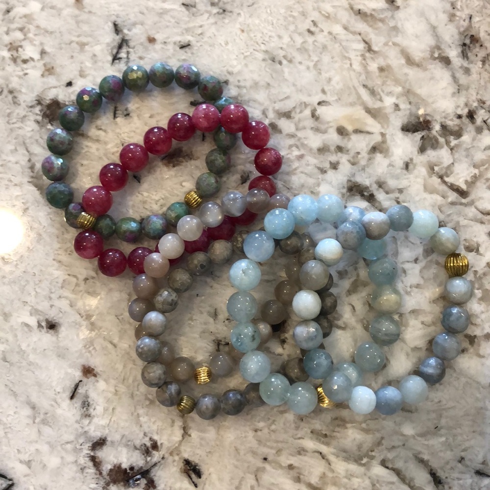Bundle of beaded bracelets